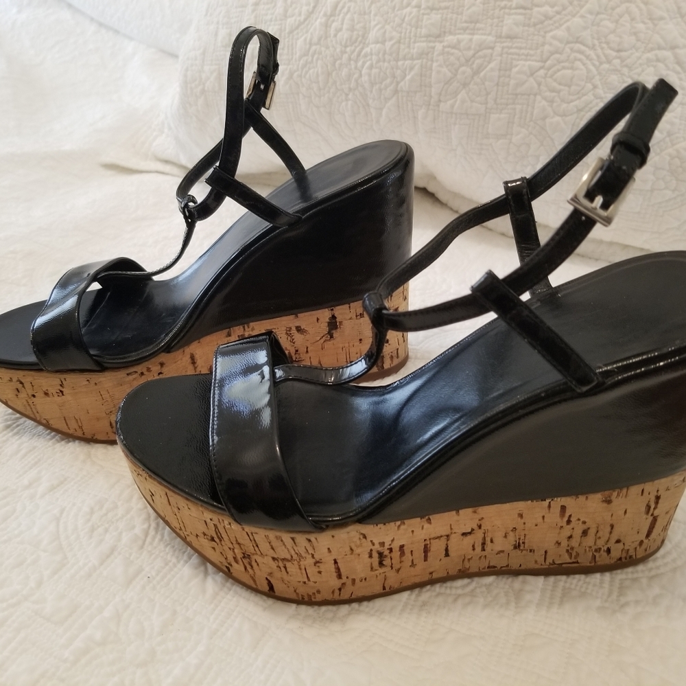 Authentic PRADA Strappy Platform Wedge Sandals EUC